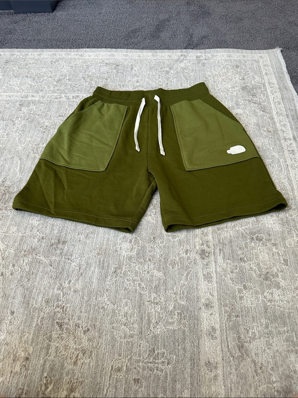 The North Face Men’s Medium Forest Olive Terry Regular Shorts. NWT’s.